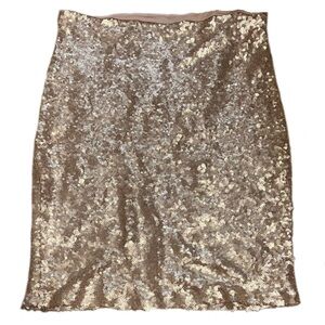 Gold sequin sparkly zip up skirt